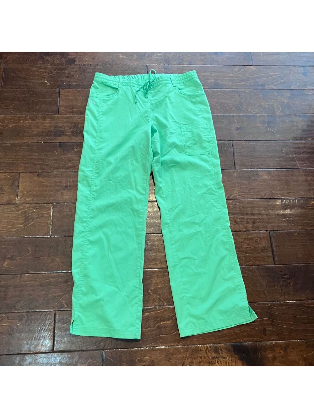 Nrg by Beco Stretch Vibrant Green Casual Scrub Pants Women's Size Large